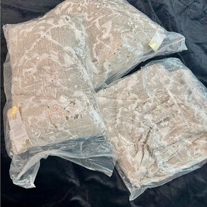 Sequin Accent Throw Pillows - Champagne Sparkle